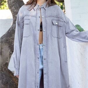 POL Oversized Denim Shacket